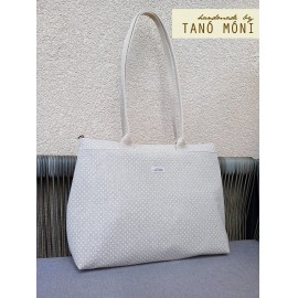 Big Day Bag natur fehér tűpöttyös táska (új) 